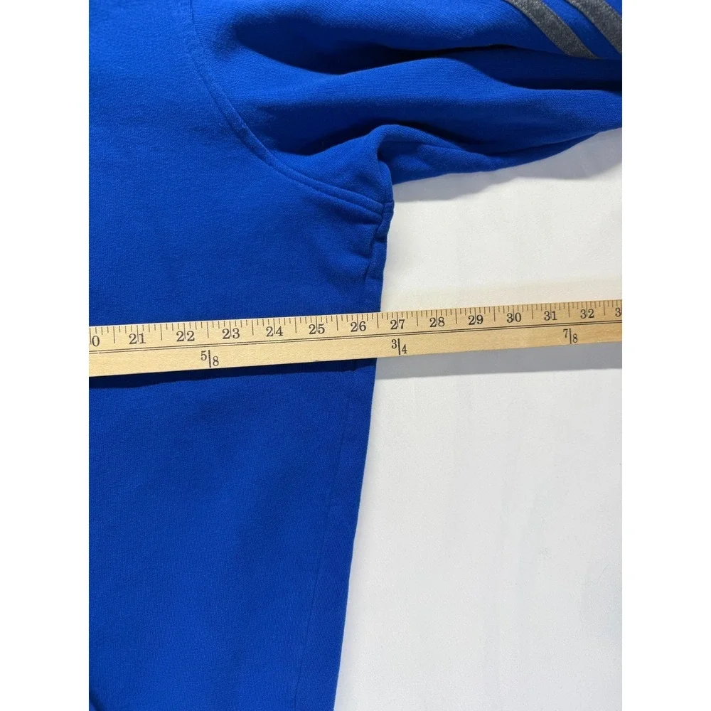 Adidas Essentials‎ Hoodie Mens XL Blue Gray 3 Stripes Logo Fleece Lined Full Zip